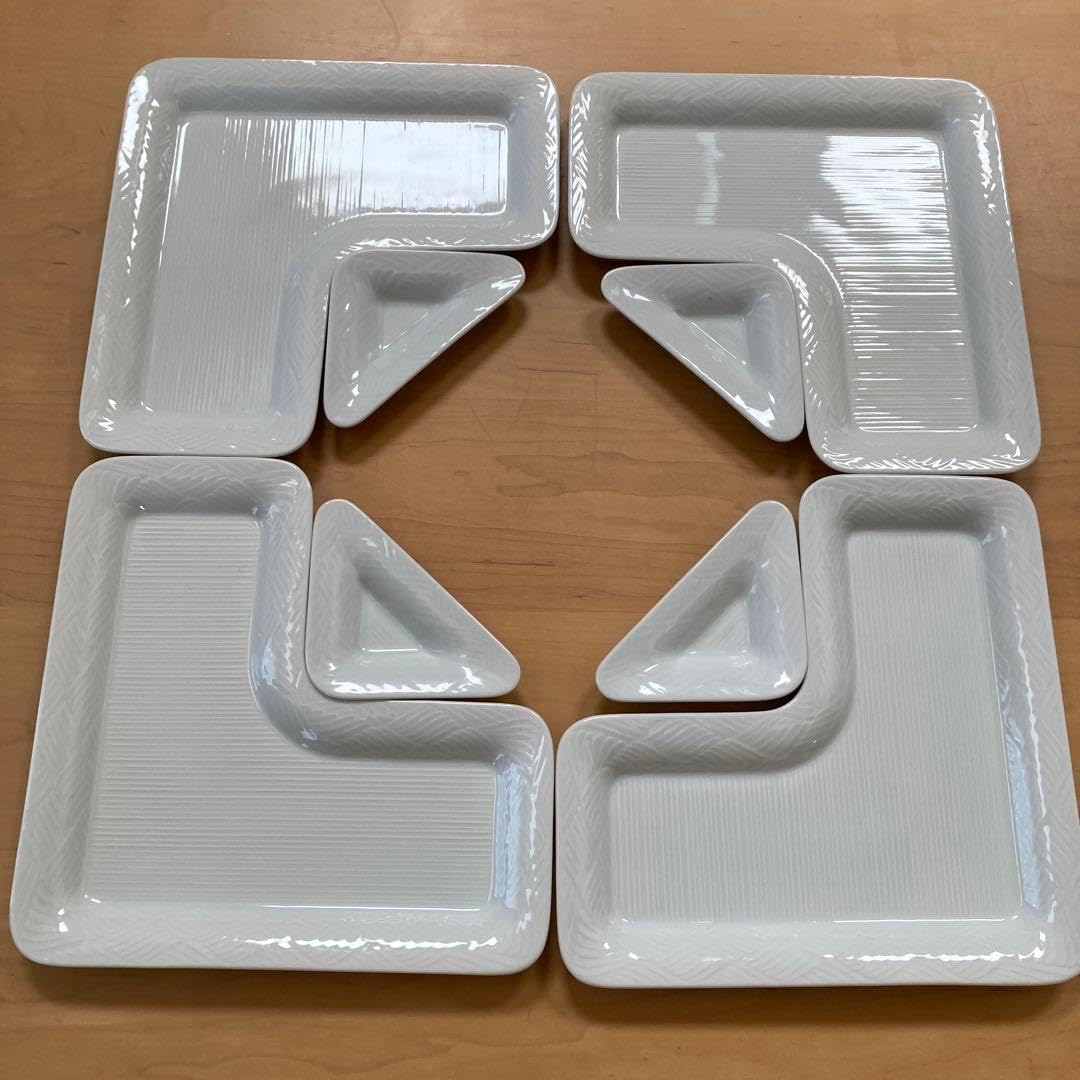 彫刻プレート 波模様 船デザイン 長方形 プレート 皿